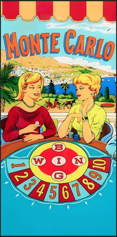 Tapis de protection flipper Monte Carlo 1963