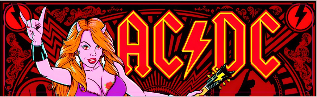 Plaque de porte flipper AC/DC Luci
